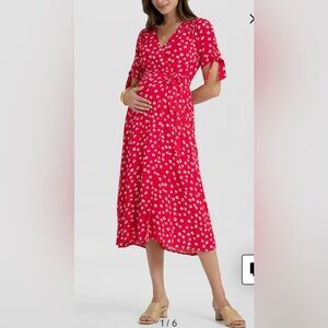 Seraphine red wrap dress, size 6